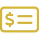 A yellow rectangle with a dollar symbol in it